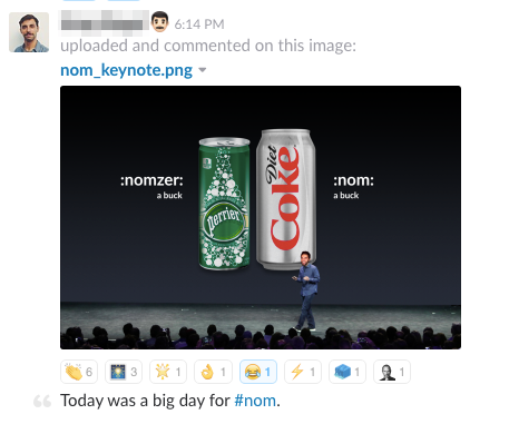 Slack reactions to the new product launch
