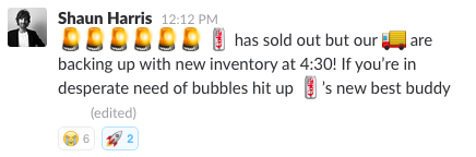 Customers reporting that we'd run out